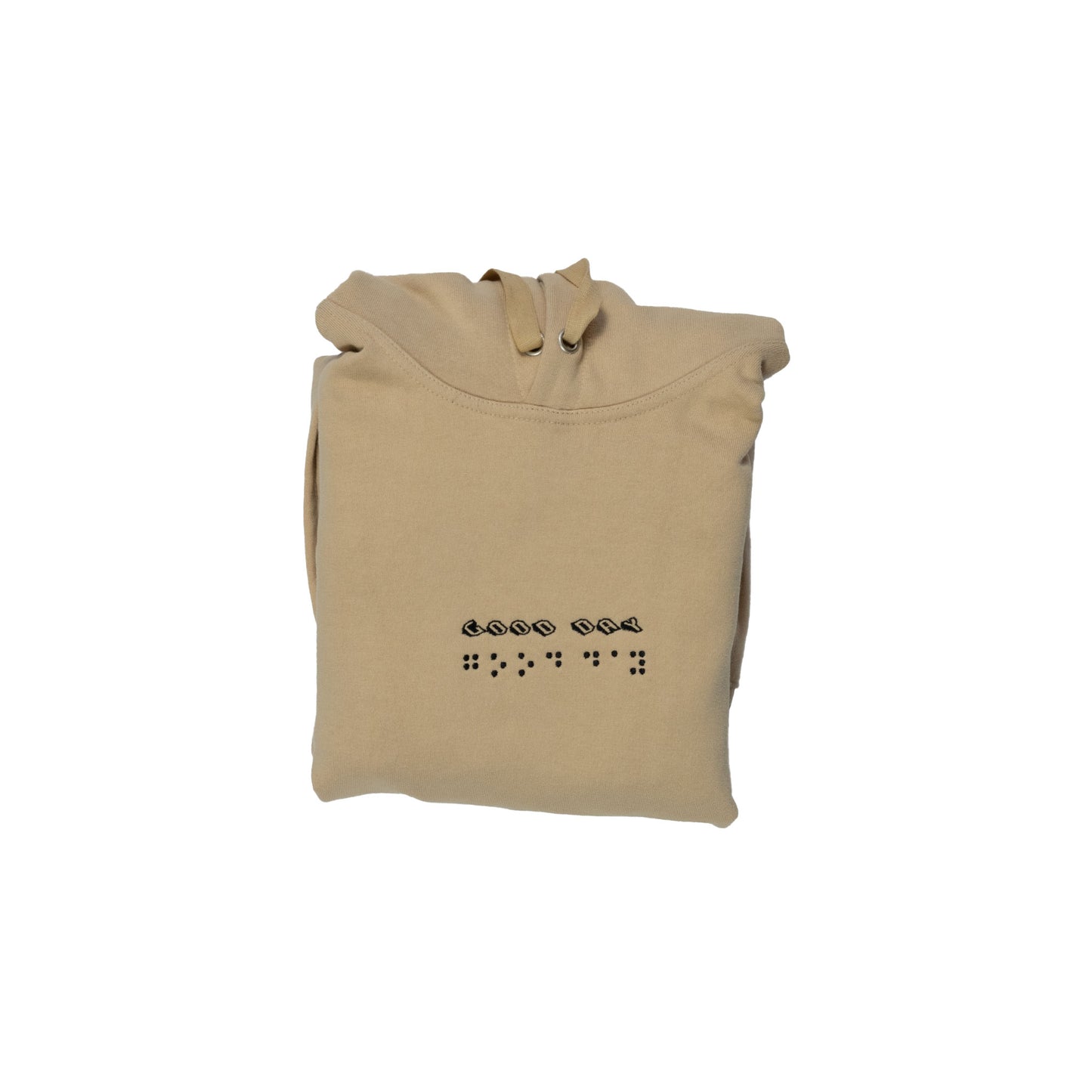 GOOD DAY BRAILLE HOODIE (Beige) - YIKEY CLOTHING CO.