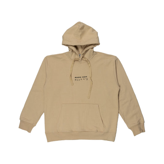 GOOD DAY BRAILLE HOODIE (Beige) - YIKEY CLOTHING CO.